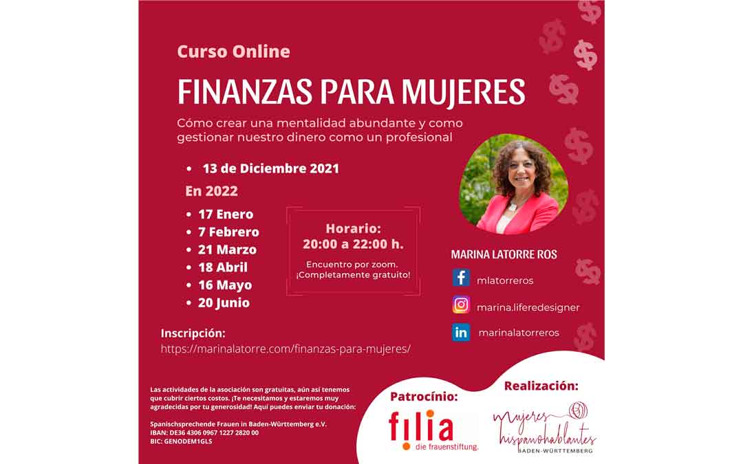Curso de finanzas para mujeres finanzas para mujeres online